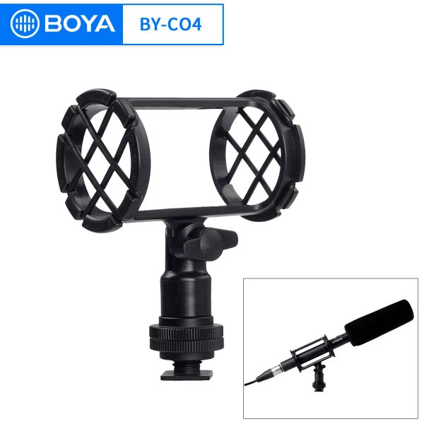 Boya Byc04 Support anti-choc vidéo pour caméra Rode Nt4 Bypm1000 Microphones à fusil de chasse 1925 mm de diamètre Accessoire pour microphone à fusil de chasse