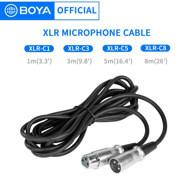 Accesorios Boya XLRC1 C3 C5 C8 Cable de micrófono de audio XLR Femenino para la entrevista La creación de videos de sesiones de vlog y adaptadores de micrófono más de 1 metro