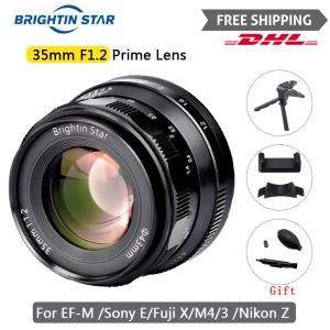 Accessoires Brightin Star 35 mm F1.2 Lens Prime Focus Manual Focus for Mirrorless Caméras Fujifilm Fuji X FX Canon EFM Sony E M4 / 3 Nikon Z Mount