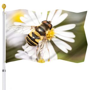 Accesorios Bandera de primavera de abeja ocupada, doble costura, para interiores y exteriores, jardín, patio, banderas decorativas con ojales de latón para mujeres y hombres, regalos