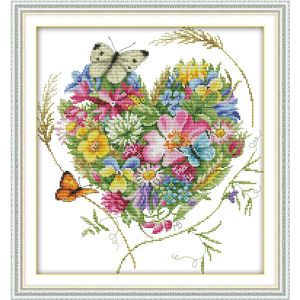 Accessoires papillons amour fleurs Kit de croix Aida 14ct 11ct compte imprimé Es broderie bricolage couture à la main