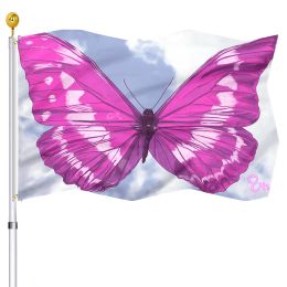 Accessoires Drapeau Papillon Belle Peinture à la Main Imprimée avec Oeillets en Laiton Drapeau Cadeaux pour Femmes Drapeaux de Fête de Jardin intérieur extérieur en Polyester