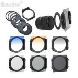 Accessoires Kit de filtre à lentilles de la caméra ND2 ND4 ND8 Filtre Blue orange gris gradué + 9 PCS Filtre adaptateur pour Cokin P Set High Quality
