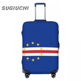 Accessoires Cap-Verde Country Flag Luggage Cover Suitcase Travel Accessoires Sac à poussière élastique imprimé Protection du boîtier