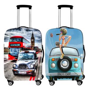 Accessoires auto cartoon dikke stretch doek bagage deksel trolley kast stof dekking koffer 1932 inch bagage protctieve reisaccessoires