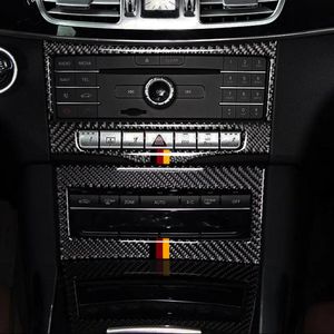 Accessoires de voiture Contrôle central Climatisation Panneau CD Décoration Couverture Garniture en fibre de carbone pour Mercedes Benz Classe E W212 201415