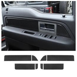 Accessoires Car Inner Panneau Panneau Decoration Stickers pour Ford F150 Raptor 20092014 Fibre de carbone noir 8pc