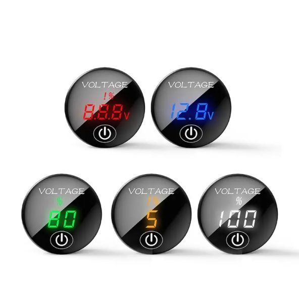 Accessoires Car Motorcycle DC 5V48V Panneau LED Panneau de tension numérique Batterie Capacité Afficher le voltmètre Tact Off.