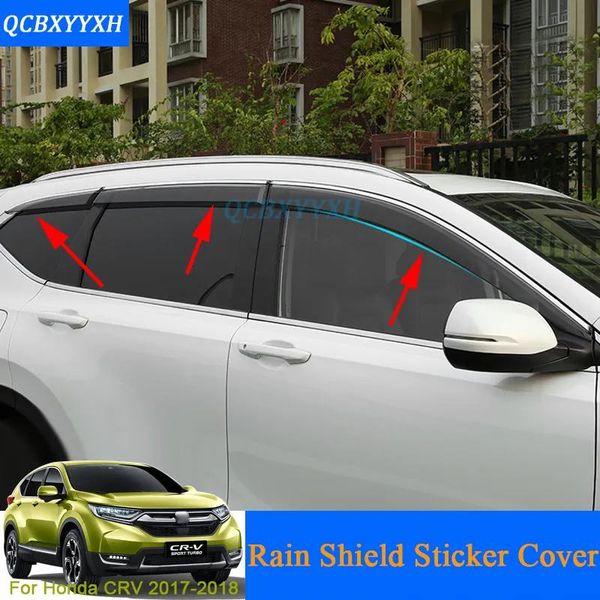 Accesorios Toldos de estilo de automóvil Rehichos 4pcs/lote Visores de ventana para Honda CRV 5th 2017 2018 Sun Rain Shield Window Tibers Covers