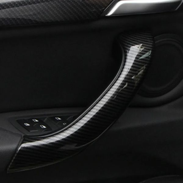 Accesorios estilo fibra de carbono Cubierta de decoración de la manija de la puerta interna para BMW X1 F48 201618 ABS 4PCS Auto Interior Modificado Styling