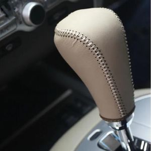 Funda de accesorios para Nissan Murano, cubierta de perilla de cambio de marchas automática, cubiertas de engranajes de cuero genuino DIY, accesorios de coche cosidos a mano de cuero