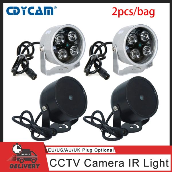 Accessoires CDYCAM 2PCS / SAG LEDS CCTV 4 Array LED LED illuminateur Light CCTV IR Infrarouge Ir imperméable Vision nocturne pour la caméra de sécurité 12V2A