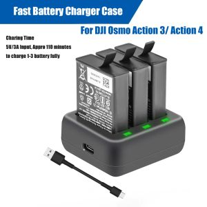 Accessoires Charge Hub pour DJI Action 4 Chargeur de batterie Case de charge rapide pour Osmo Action 3 Accessoires de caméra