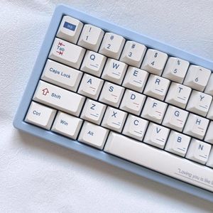 Accessoires Cherry PBT Keycaps Klein Blue PBT Dye Sub Keycap pour le clavier mécanique Cherry GMK MX Switch Minimaliste blanc 61 82 104 Disposition