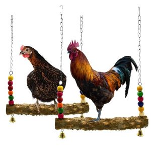 Accessoires jouets de poulet grand coq balançoire support bâton bâton poivre en bois poulet canard Gose volaille support bâton jouets