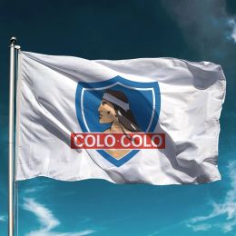 Accessoires Chile Club Social y Deportivo ColoColo Flag Football Football Soccer Team Banner Outdoors Decor Decoration Garden Decoration Hold TECT