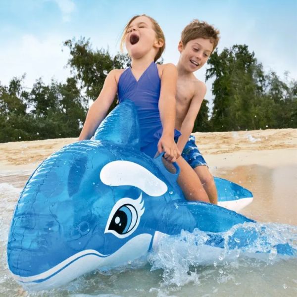 Accesorios Clear Blue Whale Iaatable Outking Summer Riding's Riding's Riding Beach Beat Floating Boat Floating Toy Ring Tool Toys Riding Toys