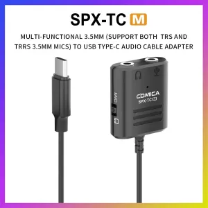 Accessoires Comica Spxtc 3,5 mm (trs/trrs) naar Typec Dual Jack Splitter Microfoon Audio Adapter Kabel voor Huawei Xiaomi Android Smartphone