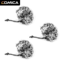 Accessoires Comica WindMuff CVMMF1 Microphone à fourrure extérieur pour le clip sur le microphone de revers lavalier (pack 3)