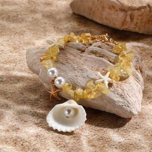 Accessoires Conch Popular Rice Bead Pearl Bracelet Beach Barfish Hanger Shell Crystal Bead Bracelet