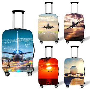 Accessoires Couvrages de valises de voyage aux avions cool pour bagages de protection élastique avion Hélicoptère Valise Bagages Roulettes Covers