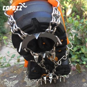 Accessoires Copozz Outdoor Crampons anti-esplip Crampons Winter Walk 19 dents Pêche à la glace Rouge de randon