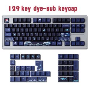 Accessoires Coral Keycaps de mer 145 touches / ensemble PBT colorant clés sous-véhicules Capes de profil xda Keycap pour le clavier mécanique de commutateur MX