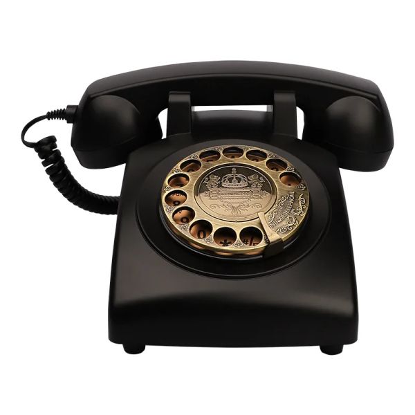 Accessoires Cordond Black Fandline Phones For Home Antique Rotary Dial Office Téléphone Classic Old Fashion Phone For Dec Decal News Gift