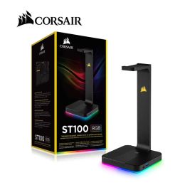 Accessoires Corsair ST100 RGB Premium Headsetstandaard met 7.1 Surround Sound 3,5 mm en 2xUSB 3.0