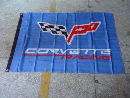 Accessoires gratis verzending Corvette Blue Flag, kan aangepaste afdrukbestand, 90x150cm maat, 100% polyster, Corvette Blue Banner