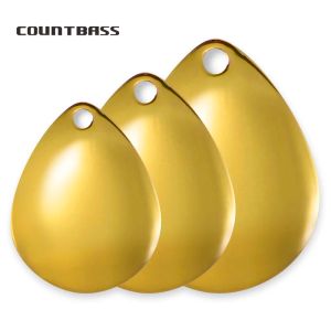 Accessoires CountBass 50pcs Taille 06 Gold Plated Steel Colorado Spinner Blades Finition lisse pour les spinnerbaits pêcheur