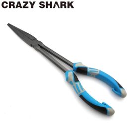 Accessoires Crazy Shark Fishing Pliers Hook Remover Lange neus Vis Plier 11 inch High Carbon Steel -goederen voor visgereedschap