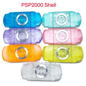 Accessoires Couleurs cristallines pour PSP2000 PSP 2000 2006 Remplacement de la console de jeu Étui de couverture de logement complet avec kit de bouton