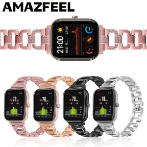 Accessoires Kristal Diamanten Horlogeband voor Huami Amazfit Bip S Lite Bip U GTS 2 mini GTR Armband 20mm Metalen Polsband Voor Galaxy Actieve 2