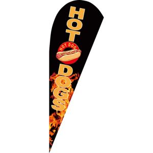 Accessoires de conception personnalisée tricoté Polyester plage larme drapeau promotionnel Hotdogs Swooper bannière sans poteaux