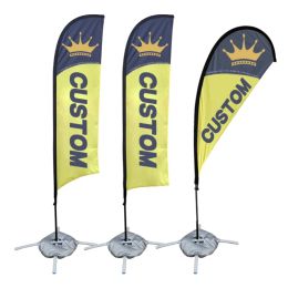 Accessoires Custom Fether Beach Vlag Ourdoor met behulp van promotie advertenties 110 g kniteed polyester geen vlaggenpool