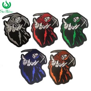 Accessoires Custom GRANDE BROOD BROODED HOODED GRIM REAPER BIKER JACKER Patch Iron sur des gilets en cuir de moto