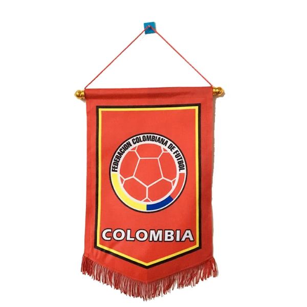 Accessoires Logo personnalisé drapeau de l'équipe de Football drapeau d'échange personnalisé fanion prix commémoratif suspendu drapeau en Satin