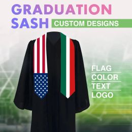 Accessoires personnalisés uniques et personnalisées étoles de graduation Sash Un cadeau parfait de gâchis de graduation de drapeau mixte de cadeau mixte