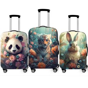 Accessoires Animal Animal Tiger Rabbit Panda Pattern Sporgage Couverture pour Travel Watercolor Suitcase Couvercle de protection élastique Couverture