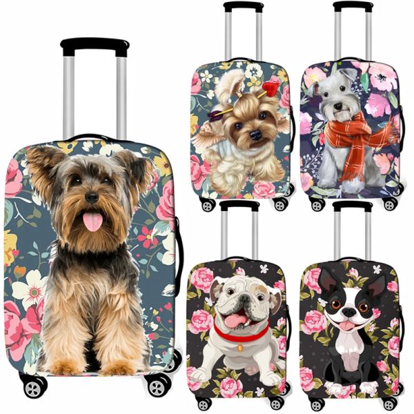 Accessoires Migne Dog Yorkshire Terrier / French Bulldog Luggage Cover Women Suitcase Protection Covers Antidust Travel Trolley Caxe