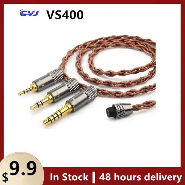 Accessoires CVJ VS400 câble pour écouteurs en cuivre sans oxygène 400 cœurs mise à niveau IEM 3.5/2.5/4.4mm fil 2Pin S accessoires pour écouteurs