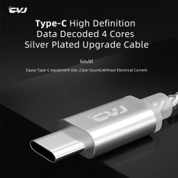 Accesorios CVJV5 TYPEC DAC hddecoded cable mejorado de alta fidelidad plateado sin pérdidas con micrófono mmcx 0.750.782Pin para tfz kz trn cca csk