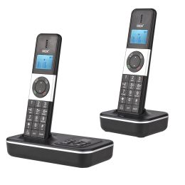 Accessoires D1002 TAMD 2Handset Cordless Téléphone avec répondeur ID de l'appelant / APPEL Afficher l'écran LCD en attente 16 langues pour le bureau