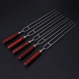 Accessoires D2 5PCS Roasting Forks met tas camping hotdog spies BBQ Forks Portable Barbecue Outdoor Tool DLS Barbecue Grill Accessories