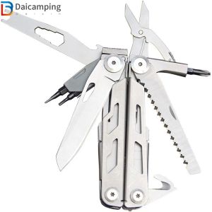 Accessoires Daicamping Survival Multitool Outdoor EDC Gear Camping Fishing Tool 440 en acier inoxydable Multi outils de couteau pliant