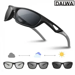 Accessoires Dalwa Lunettes de soleil de pêche photochromique Polarisé les lunettes de conduite masculines Randonnées de pêche à la pêche classique UV400