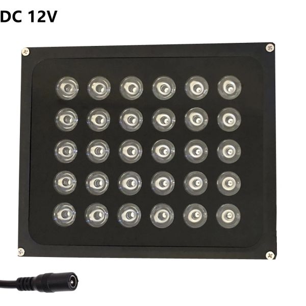 Accessoires DC 12V CCTV remplissage Infrarouge LED illuminateur lampe 30/45/90/120 degré imperméable Vision nocturne Vision nocturne extérieure pour les caméras de sécurité