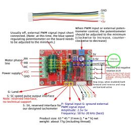 ACCESSOIRES DC 660V 400W BLDC CONTRÔLEUR DE MOTEUR DE MOTEUR DC THIPINE DC PWM Hall Motor Control Driver Board 12V 24V 48V