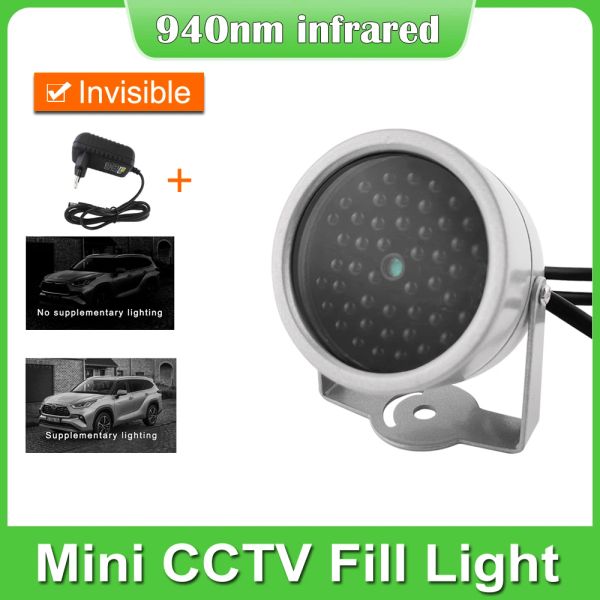 Accessoires DC12V CCTV LEDS invisible 48PCS IR Illuminator 940NM Vision nocturne infrarouge Metal Metal étanche de remplissage pour la caméra de sécurité